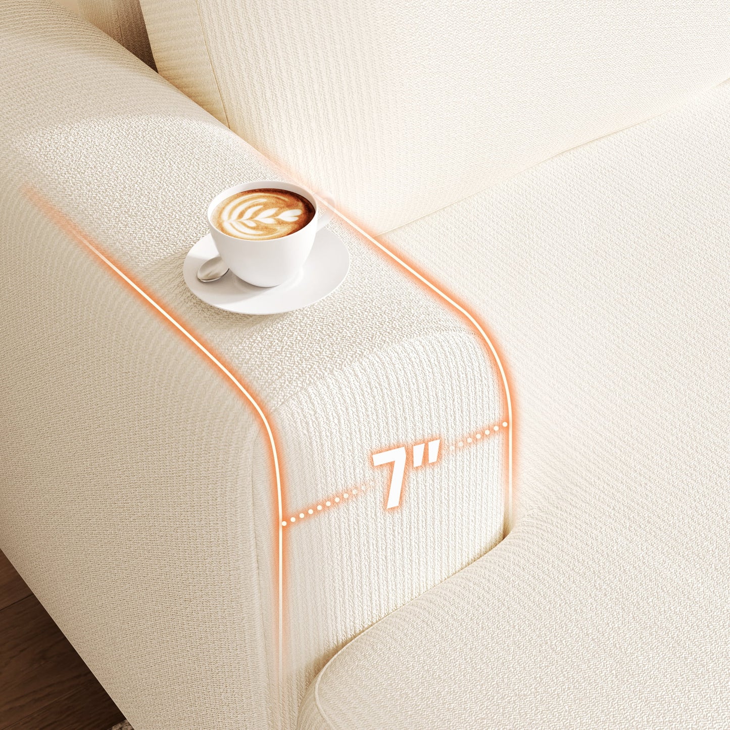 Casacomoda 89" Modern 3-Seater Sofa, Comfy Couches for Living Room, Chenille Sofas for Small Space, Easy Assembly, Beige