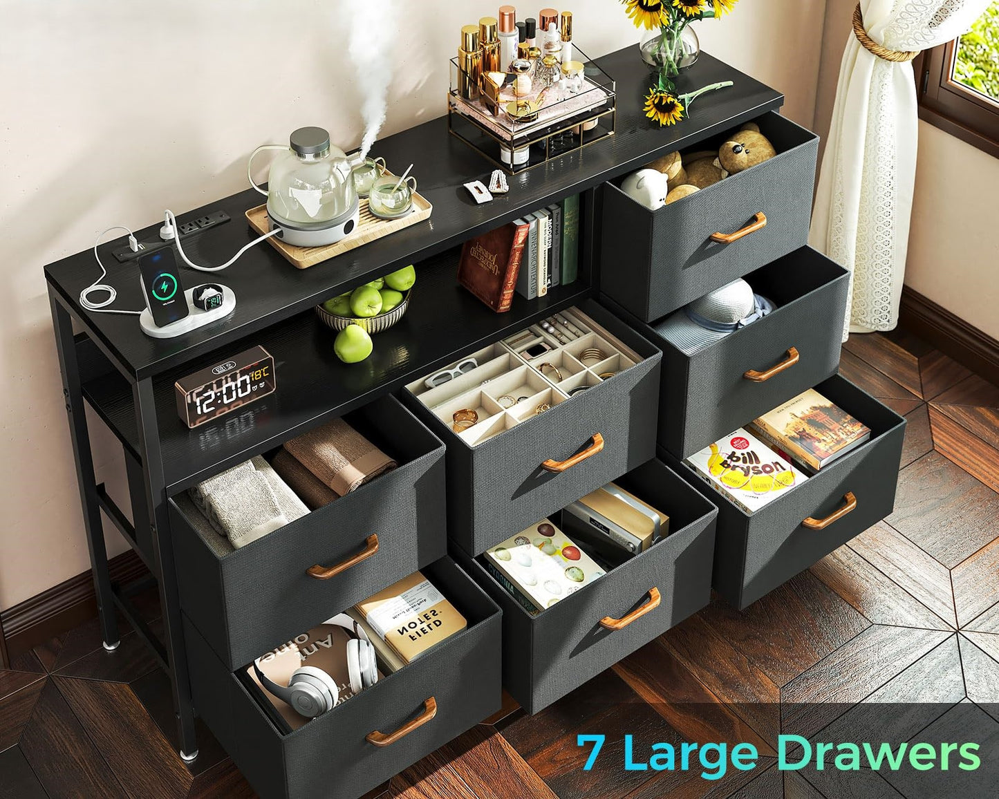 Dressers for Bedroom with 7 Large Fabric Drawers