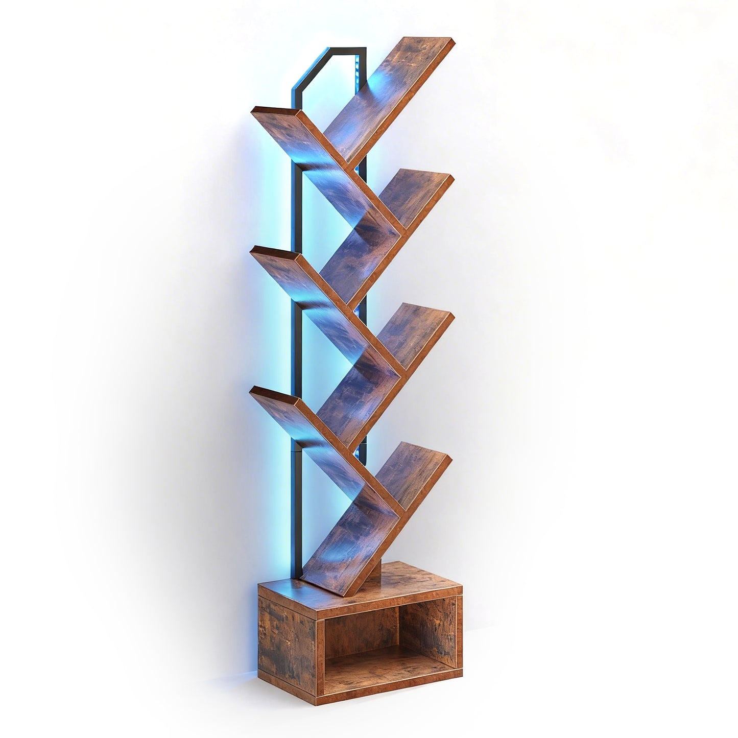 Casacomoda 6-Tier Tree Floor Lamp with Integrated LED Shelving, Modern Display Stand for Living Room & Home Office, Vintage