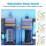 Casacomoda 55 inch Gaming Desk with LED Lights & Power Outlets, Home Office Desk with Reversible Storage Drawers & Monitor Shelves,Vintage