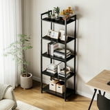 5-Tier Bookshelf, Tall Book Shelf, Home Office Bookcase for Bedroom, Living Room, Storage Shelf, Black