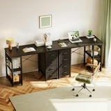 Casacomoda Computer Desk with Drawers & Storage Shelves, 40 Inch Corner Desk for Home Office Bedroom, Small Teen PC Desks with Fabric Drawer, Black