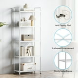 Casacomoda 5-Tier Bookshelf, Freestanding Book Shelf, Home Office Bookcase, Storage Shelving Unit for Bedroom, Living Room, White