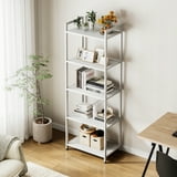 Casacomoda 5-Tier Bookshelf, Freestanding Book Shelf, Home Office Bookcase, Storage Shelving Unit for Bedroom, Living Room, White