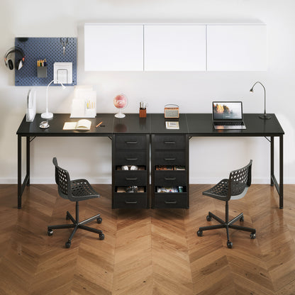 Casacomoda Computer Desk with 4 Storage Drawers , Writing Desk for Home Office, Study Work Table for Bedroom and Small Space, Black