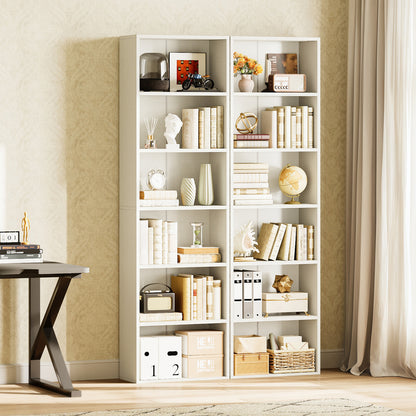 Casacomoda Tall Bookcase, Bookshelf, 6-Tier Display Storage Shelf, Space-Saving Bookshelf for Living Room, Bedroom, Home Office, White