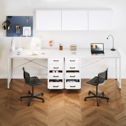 Casacomoda 40 Inch Computer Desk with Drawers , Study Table for Student, Writing Desk for Home Office, Small Table with Drawers, White