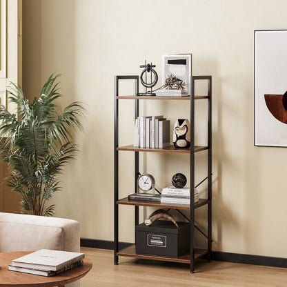 Casacomoda 4-Tier Bookshelf, Freestanding Book Shelf, Home Office Bookcase, Storage Shelving Unit for Bedroom, Living Room, Vintage