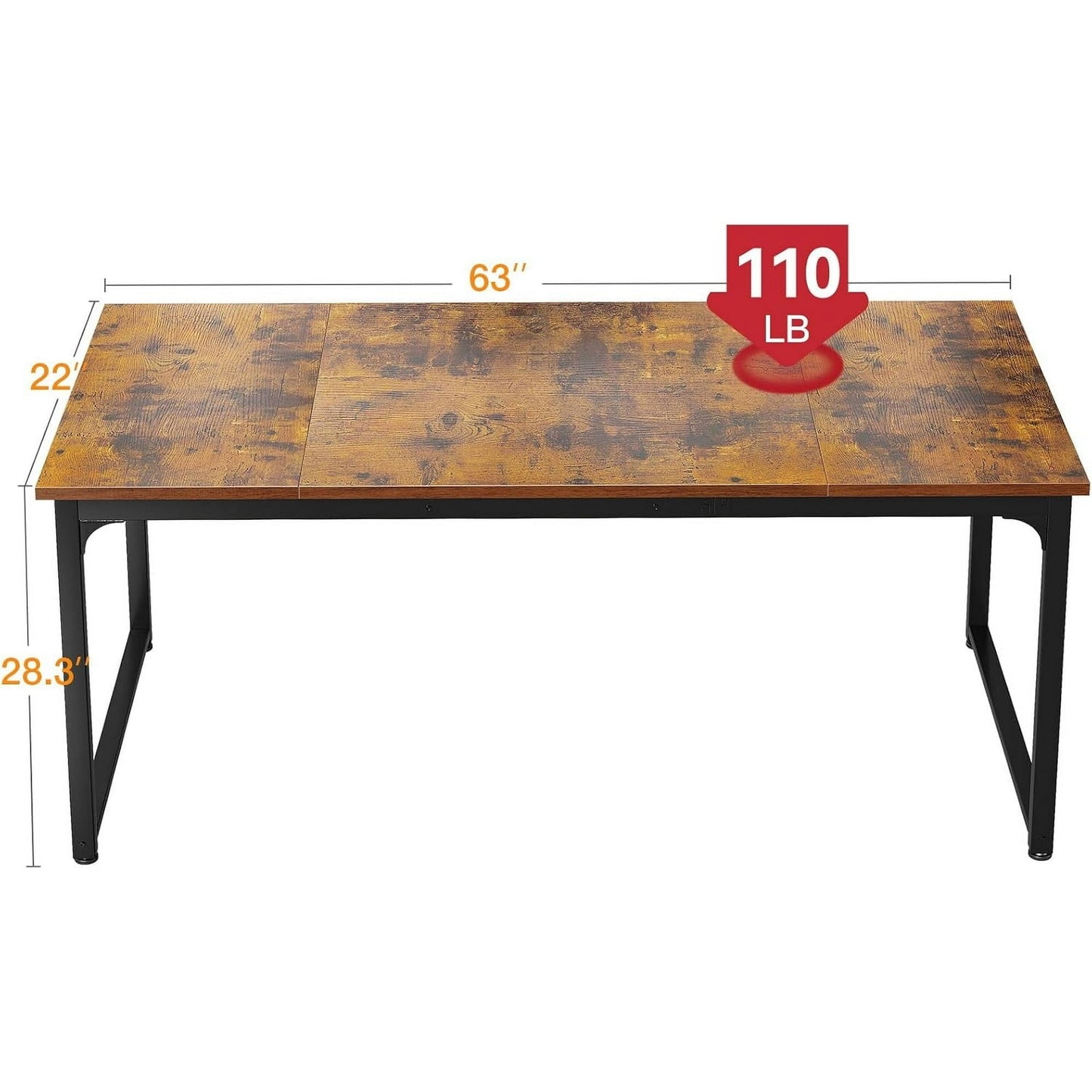 Casacomoda 63 inch Computer Desk with Headphone Hooks, Home Office Desk for Large Spaces, Simple Modern Desk for Studying & Writing, Vintage