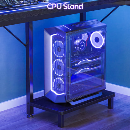 Casacomoda 59" L-Shaped Gaming Desk with 4 Fabric Drawers, LED Lights & Power Outlets, Reversible Corner Computer Desk with Hutch, Shelves & Pegboard for Home Office, Blac