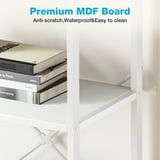 Casacomoda 5-Tier Bookshelf, Freestanding Book Shelf, Home Office Bookcase, Storage Shelving Unit for Bedroom, Living Room, White