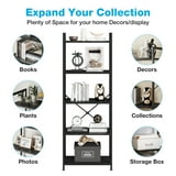 5-Tier Bookshelf, Tall Book Shelf, Home Office Bookcase for Bedroom, Living Room, Storage Shelf, Black