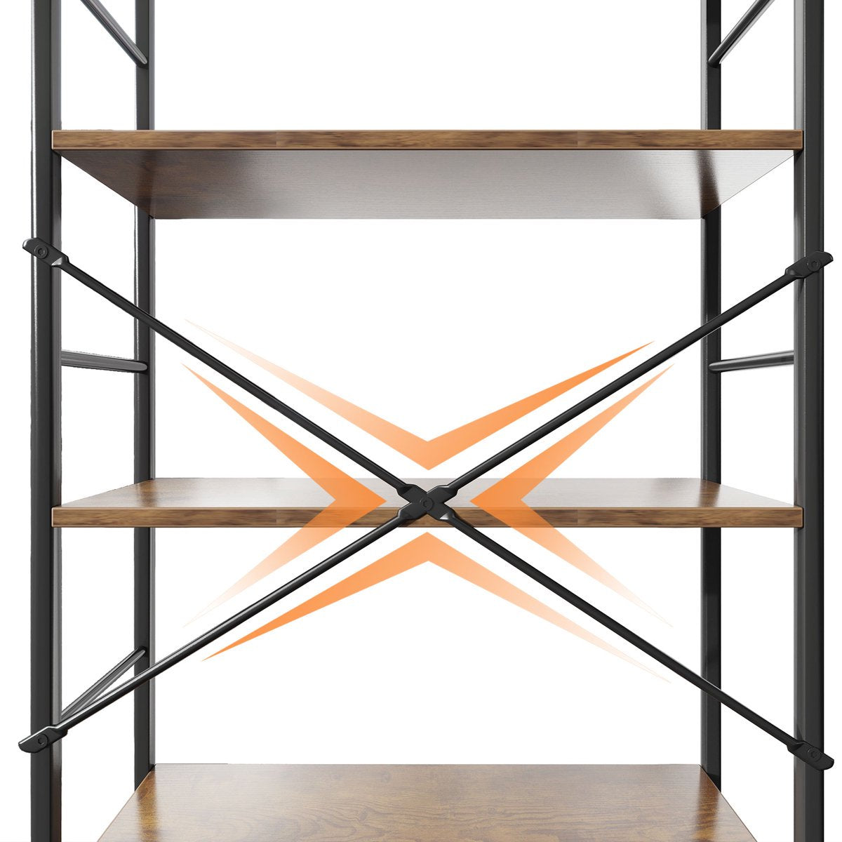 Casacomoda 4-Tier Etagere Bookcase, 47.2" H × 23.6" W, Industrial 4-Shelf Storage Rack, Black