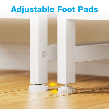 Triple 5-Tier Bookshelf with LED Lights for Living Room, 17 Open Shelves Large Bookcase with App Control RGB Light Strip, Modern Tree Design Storage Shelf with Metal Frame, White