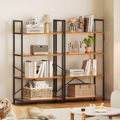 Casacomoda 4-Tier Bookshelf, Freestanding Book Shelf, Home Office Bookcase, Storage Shelving Unit for Bedroom, Living Room, Vintage