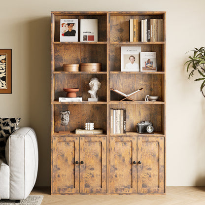 Casacomoda 6-Tier Bookcase with Cabinet, Modern Bookshelf for Home Office, Living Room or Bedroom, Easy Assembly & Stable Structure, Vintage