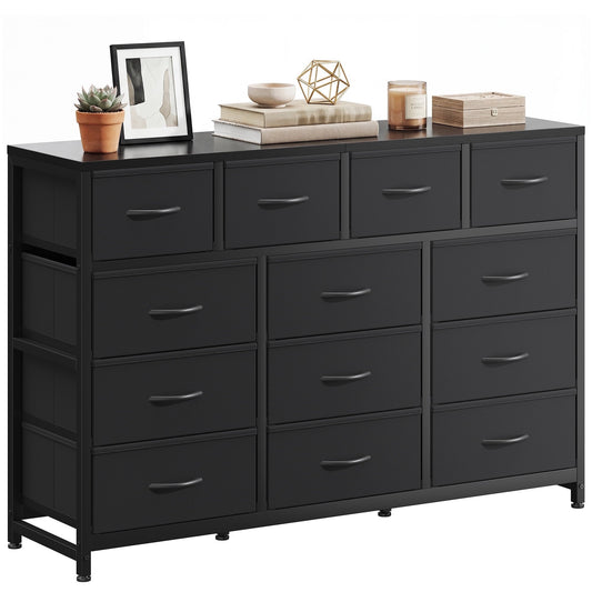Casacomoda Dresser with 13 Storage Drawers, 55-Inch Long Dressers for Bedroom, Large Dressers TV Stand, Black