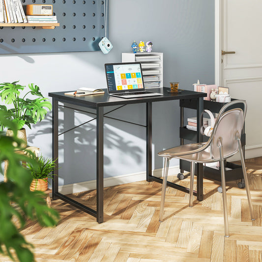 Casacomoda Small Computer Desk - 32 Inch Writing Table with Headphone Hooks for Home Office, Modern Black