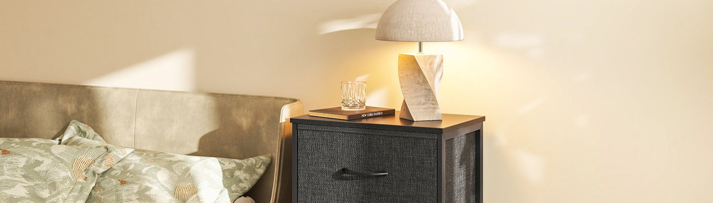 Casacomoda Dresser for Bedroom Nightstand Small Dresser Chest of Drawers End Table for Living Room, Closet Dresser with 3 Storage Drawers Organizer Clothes, Dark Grey