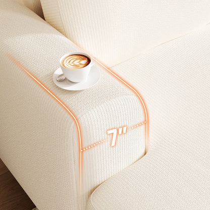 Casacomoda 89" Modern 3-Seater Sofa, Comfy Couches for Living Room, Chenille Sofas for Small Space, Easy Assembly, Beige