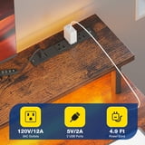 Casacomoda 48 inch Gaming Desk with LED Lights & Power Outlets, Computer Desk with Monitor Stand & Storage Sheves, CPU Stand, Home Office Desk, Vintage