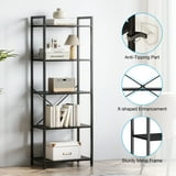 5-Tier Bookshelf, Tall Book Shelf, Home Office Bookcase for Bedroom, Living Room, Storage Shelf, Black