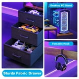 Casacomoda 55 inch Gaming Desk with LED Lights & Power Outlets, Home Office Desk with Reversible Storage Drawers & Monitor Shelves,Vintage