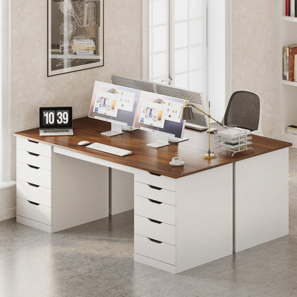 Casacomoda 55" Home Office Desk with 10 Drawers, Large Writing Desk with Storage