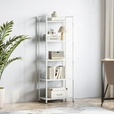 Casacomoda 5-Tier Bookshelf, Freestanding Book Shelf, Home Office Bookcase, Storage Shelving Unit for Bedroom, Living Room, White